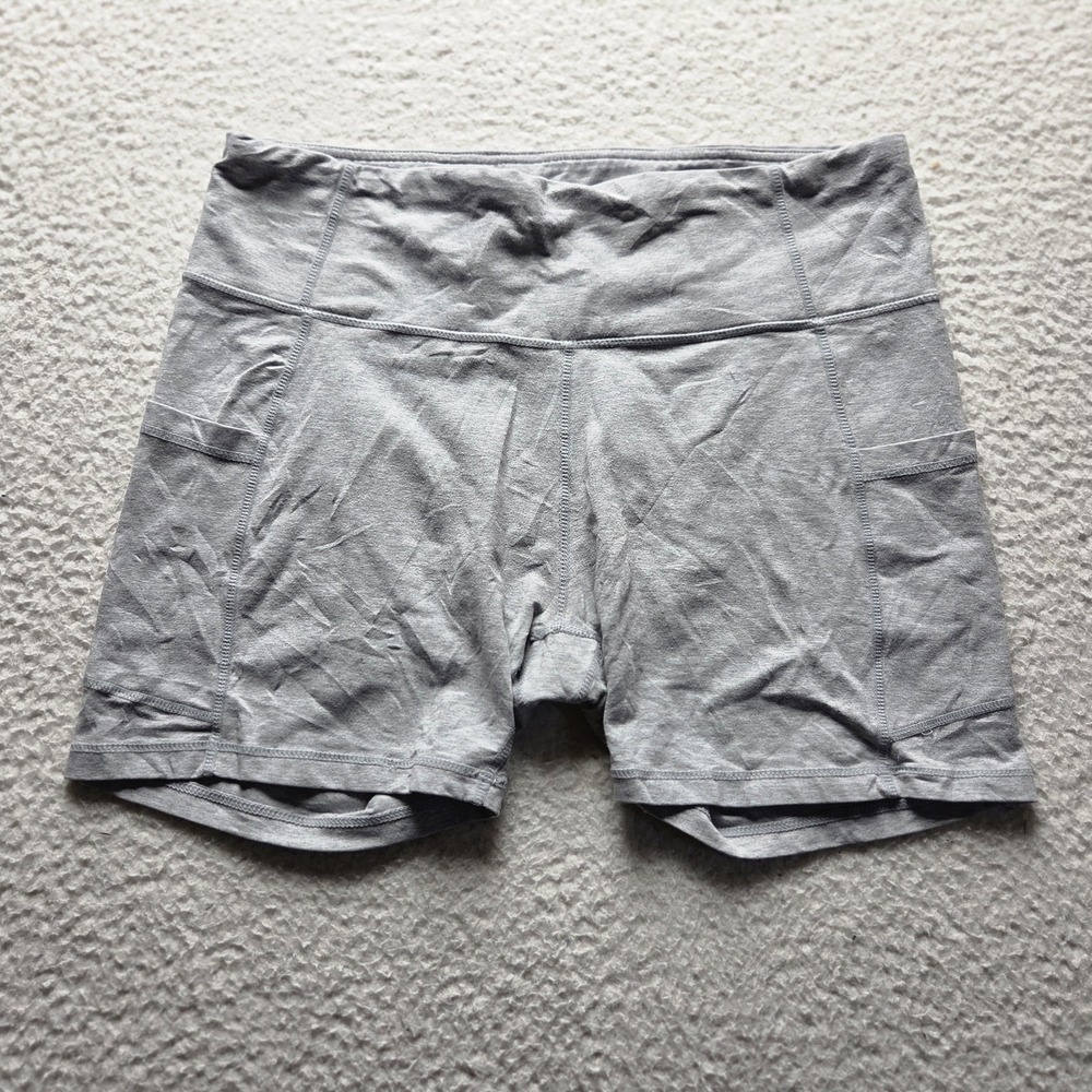 Baleaf Biker Shorts Womens Medium Gray Pocket Stretch Running Yoga Athletic